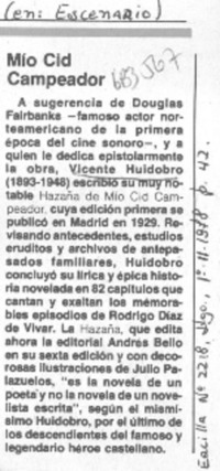 Mio Cid campeador.