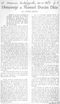 Homenaje a Manuel Durán Díaz