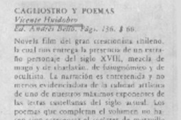 Cagliostro y poemas.