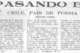 Chile, país de poesía.