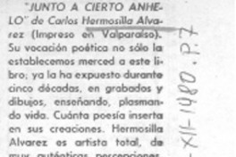 "Junto a cierto anhelo"