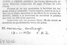 Junto a cierto anhelo.