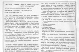 Manual para un postulante a caballero.