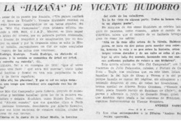 La "hazaña" de Vicente Huidobro