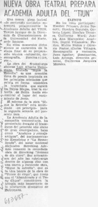 Nueva obra teatral prepara academia adulta de "Tiun"