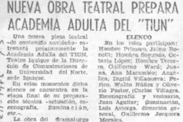 Nueva obra teatral prepara academia adulta de "Tiun"