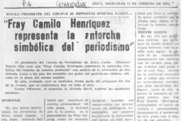 Fray Camilo Henríquez representa la antorcha simbólica del periodismo".