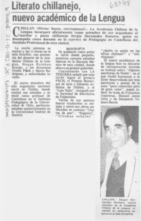 Literato chillanejo, nuevo académico de la lengua
