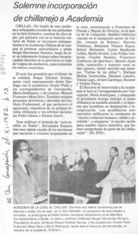 Solemne incorporación de chillanejo a Academia.