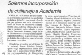 Solemne incorporación de chillanejo a Academia.