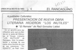 Presentación de nueva obra literaria hicieron "Los Inútiles".