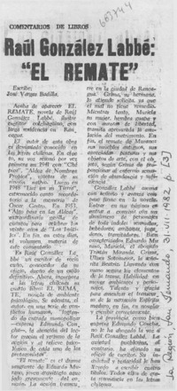 Raúl González Labbé: "El remate"