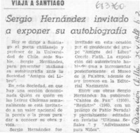 Sergio Hernández invitado a exponer su autobiografía.