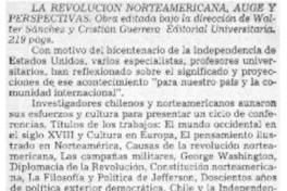 La revolución norteamericana, auge y perspectivas.