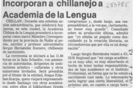 Incorporación a chillanejo a Academia de la Lengua.