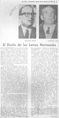 El duelo de las letras nacionales