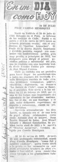 Fray Camilo Henríquez.