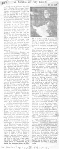 La sombra de Fray Camilo