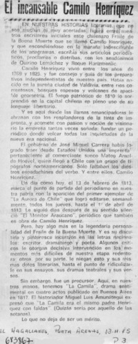 El Incansable Camilo Henríquez.