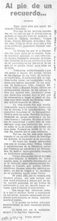 Al pie de un recuerdo --