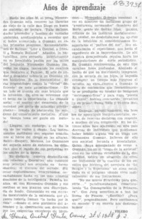 Años de aprendizaje