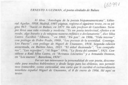 Ernesto A. Guzmán, el poeta olvidado de Bulnes.