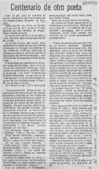 Centenario de otro poeta