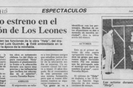 Nuevo estreno en el Galpón de Los Leones.