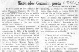 Nicomedes Guzmán, poeta