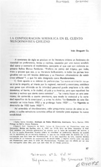 La configuración simbólica en el cuento Mundonovista chileno