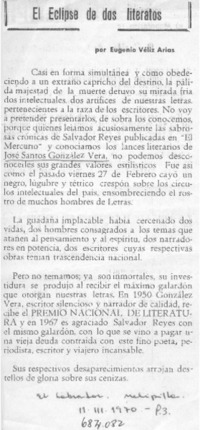 El eclipse de dos literatos