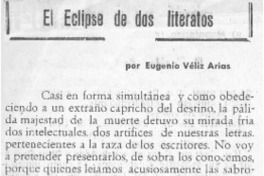 El eclipse de dos literatos