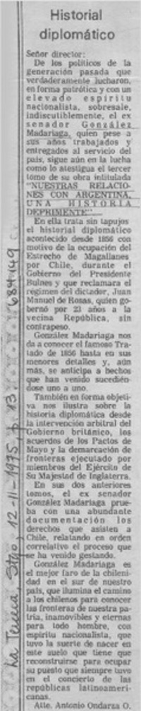 Historial diplomático