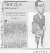 Celebraciones en el natalicio de Vicente Huidobro.