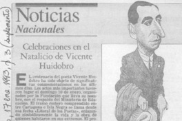 Celebraciones en el natalicio de Vicente Huidobro.