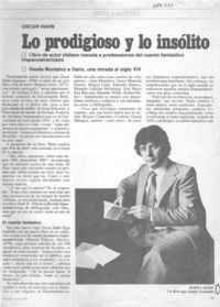 Lo prodigioso y lo insólito