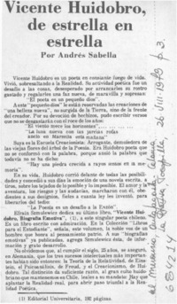 Vicente Huidobro, de estrella en estrella