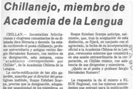 Chillanejo, miembro de Academia de la Lengua.