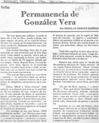 Permanencia de González Vera