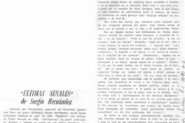 Ultimas señales" de Sergio Hernández.