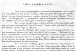 Entre la vigilia y el sueño
