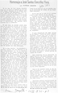 Homenaje a José Santos González Vera
