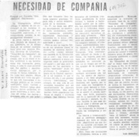 Necesidad de compañía