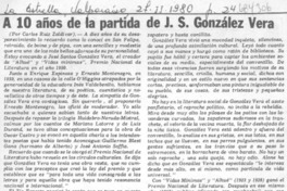 A 10 años de la partida de J. S. González Vera