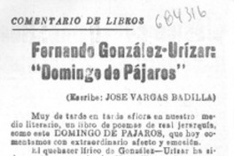 Fernando González-Urízar: "Domingo de pájaros"
