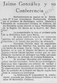 Jaime González y su conferencia.