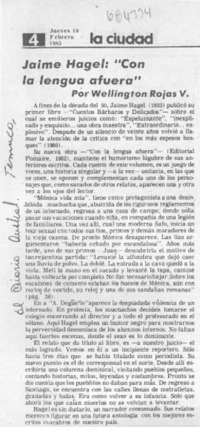 Jaime Hagel: "Con la lengua afuera"