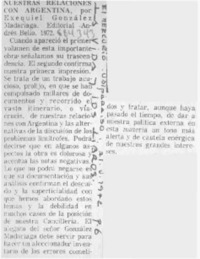 Nuestras relaciones con Argentina.