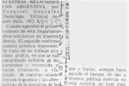 Nuestras relaciones con Argentina.
