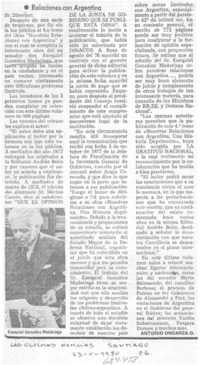 Relaciones con Argentina